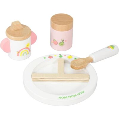 Heless Puppen-Fütterset "Freche Früchtchen" aus Holz mit Teller, Löffelchen, Schnabeltasse und Breiglas Heless Puppen-Fütterset "Freche Früchtchen" aus Holz mit Teller, Löffelchen, Schnabeltasse und Breiglas