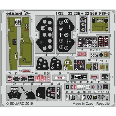 Eduard F6F-3 Hellcat 1/32 - Flugzeug-Detailset Eduard F6F-3 Hellcat 1/32 - Flugzeug-Detailset