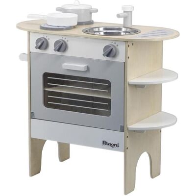 Magni Legekøkken med ovn, kogeplader og vask/ Play kitchen, with sink, oven and hobs Magni Legekøkken med ovn, kogeplader og vask/ Play kitchen, with sink, oven and hobs