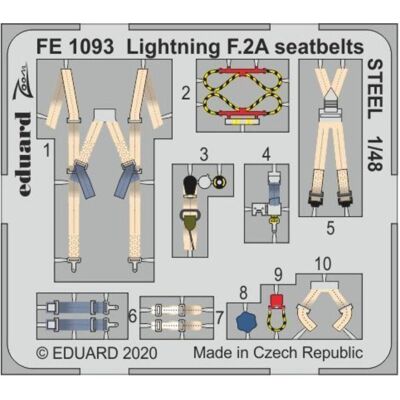 Eduard Lightning F.2A seatbelts STEEL for Airfix Eduard Lightning F.2A seatbelts STEEL for Airfix