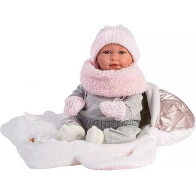 Llorens Baby Puppe 42cm - Gelenkiger Stoffkörper mit Tragetasche Llorens Baby Puppe 42cm - Gelenkiger Stoffkörper mit Tragetasche