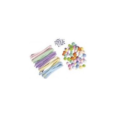 Rayher Pompon Chenille Wackelaugen Mix, pastell, 125 St Rayher Pompon Chenille Wackelaugen Mix, pastell, 125 St