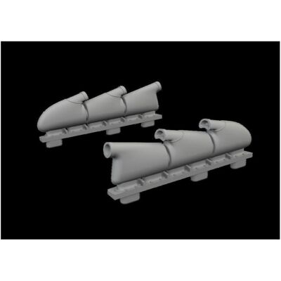 Eduard Spitfire Mk.V three-stacks exhaust rounded PRINT for Eduard Spitfire Mk.V three-stacks exhaust rounded PRINT for
