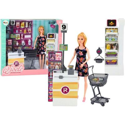 Lean Toys Set Puppe im Supermarkt + Zubehör Lean Toys Set Puppe im Supermarkt + Zubehör