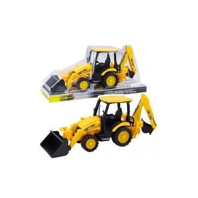 Lean Toys Lean Mobiler Zwei-Eimer-Baubagger Gelb Lean Toys Lean Mobiler Zwei-Eimer-Baubagger Gelb