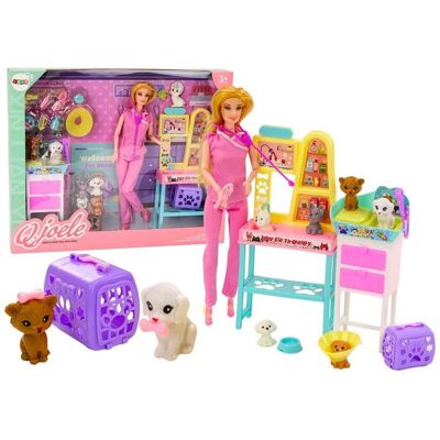 Lean Toys Tierarztpuppe + Zubehörset Lean Toys Tierarztpuppe + Zubehörset