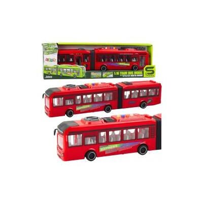 Lean Toys Gelenkbus mit öffnenden Türen, Licht und Geräuschen, rot, 1:16 Lean Toys Gelenkbus mit öffnenden Türen, Licht und Geräuschen, rot, 1:16