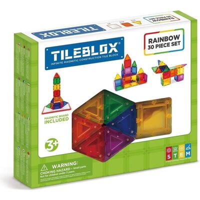Tileblox Regenbogen 30-teiliges Set - Konstruktionsspielzeug Tileblox Regenbogen 30-teiliges Set - Konstruktionsspielzeug