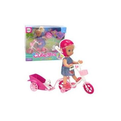 Lean Toys Lean Mini Puppe Fahrradanhänger Helm Weiss Hund Set Lean Toys Lean Mini Puppe Fahrradanhänger Helm Weiss Hund Set