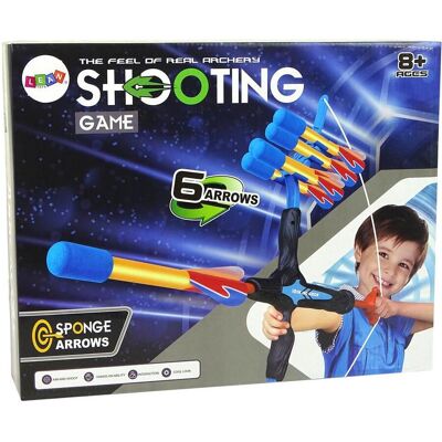 Lean Toys Lean Cars Longbow 6-Schuss-Sportbogen für Kinder Blau und Schwarz Lean Toys Lean Cars Longbow 6-Schuss-Sportbogen für Kinder Blau und Schwarz