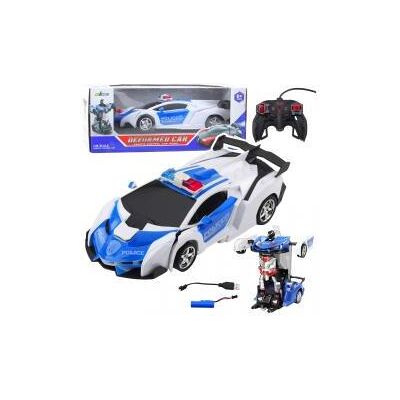 Lean Toys Auto Robot 2in1 Polizei ferngesteuertes Polizeiauto RC 1:18 Lean Toys Auto Robot 2in1 Polizei ferngesteuertes Polizeiauto RC 1:18