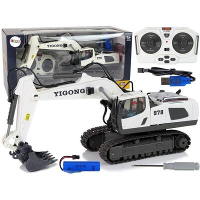 Lean Toys Ferngesteuerter Bagger Caterpillar Wheels 2,4 G Pilot Lean Toys Ferngesteuerter Bagger Caterpillar Wheels 2,4 G Pilot