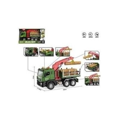 MADE Autotransport von Holz mit Kran 1:10 Lichtsound MADE Autotransport von Holz mit Kran 1:10 Lichtsound