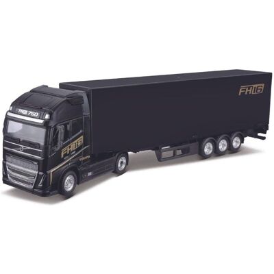Bburago Diecast 1:43 Hauler with Trailer Car Volvo FH16 Black Ages 3+ 18-31461 Bburago Diecast 1:43 Hauler with Trailer Car Volvo FH16 Black Ages 3+ 18-31461