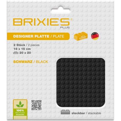 Brixies Bauplatte 20x20 Basic Doppelpack schwarz Brixies Bauplatte 20x20 Basic Doppelpack schwarz