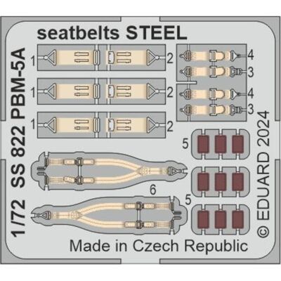 Eduard PBM-5A seatbelts STEEL 1/72 ACADEMY Eduard PBM-5A seatbelts STEEL 1/72 ACADEMY