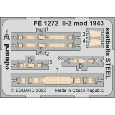 Eduard Il-2 mod. 1943 seatbelts STEEL 1/48 Eduard Il-2 mod. 1943 seatbelts STEEL 1/48