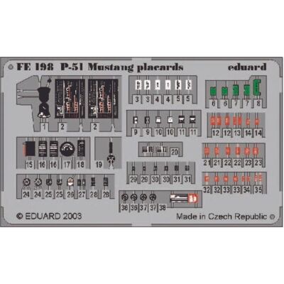 Eduard P-51 Mustang placards Eduard P-51 Mustang placards