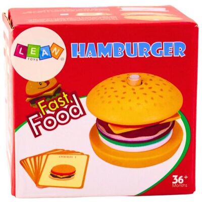 Lean Toys, Kaufladen Zubehör, Holzhamburger 8 Stück mit Rezepten Lean Toys, Kaufladen Zubehör, Holzhamburger 8 Stück mit Rezepten
