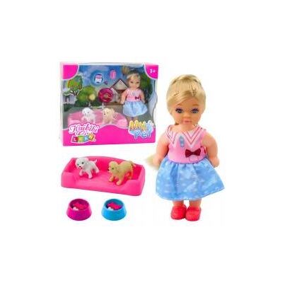 Lean Toys Lean Mini-Puppen-Set Mit Zwei Hunden Schüsseln Mit Futter Lean Toys Lean Mini-Puppen-Set Mit Zwei Hunden Schüsseln Mit Futter