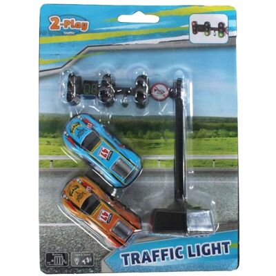 2-Play 2-Spiel-Ampel mit 3 Lichtern und 2 Autos 2-Play 2-Spiel-Ampel mit 3 Lichtern und 2 Autos