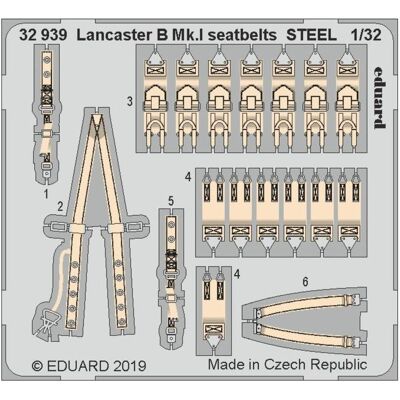 Eduard Lancaster B Mk.I seatbelts STEEL f.HKM Eduard Lancaster B Mk.I seatbelts STEEL f.HKM