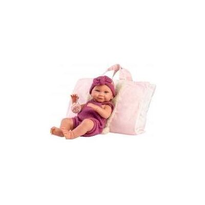 Llorens Vinyl-Babypuppe Nica im rosa Schlafsack 40cm Llorens Vinyl-Babypuppe Nica im rosa Schlafsack 40cm