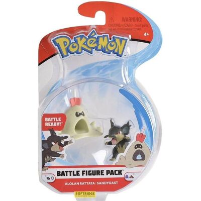 Pokemon 2 Zoll Kampf Actionfigur 2er-Pack - Alolan Rattata, Sandygast Pokemon 2 Zoll Kampf Actionfigur 2er-Pack - Alolan Rattata, Sandygast