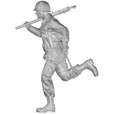 CMK US WW2 Soldier (101 Airborne) Running w.M2 Machine Gun over his Shoulder CMK US WW2 Soldier (101 Airborne) Running w.M2 Machine Gun over his Shoulder