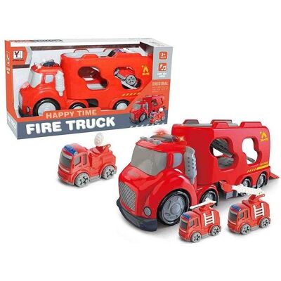 Adar Ein Wagen mit Container und 2 Feuerwehrwagen Adar Ein Wagen mit Container und 2 Feuerwehrwagen