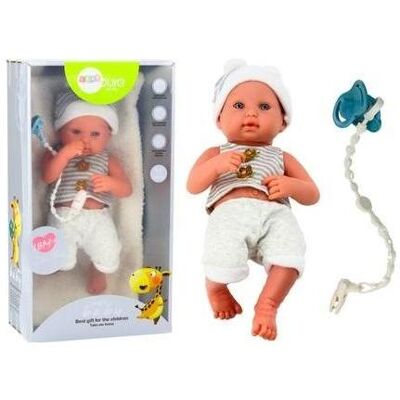 No Name Babypuppe in weisser und grauer Kleidung No Name Babypuppe in weisser und grauer Kleidung