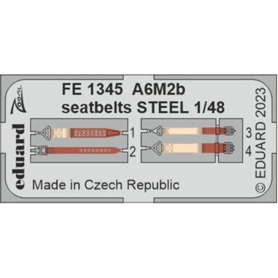 Eduard A6M2b seatbelts STEEL 1/48 ACADEMY Eduard A6M2b seatbelts STEEL 1/48 ACADEMY