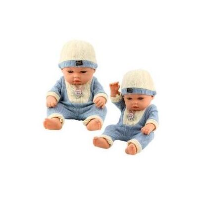 Lean Toys CARUNO Babypuppe 29 cm in blauer Strickkleidung Lean Toys CARUNO Babypuppe 29 cm in blauer Strickkleidung