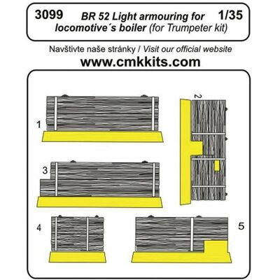 CMK BR-52 Light armouring for locomotive's boiler für Trumpeter Bausatz CMK BR-52 Light armouring for locomotive's boiler für Trumpeter Bausatz