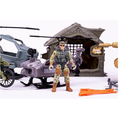 Toymax Militrst m/kampvogn, helikoptere, MC + tilbehr Toymax Militrst m/kampvogn, helikoptere, MC + tilbehr