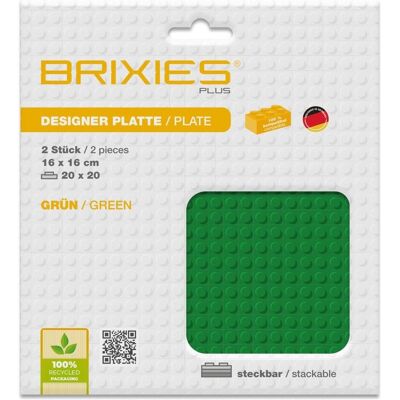 Brixies Bauplatte 20x20 Basic Doppelpack grün Brixies Bauplatte 20x20 Basic Doppelpack grün