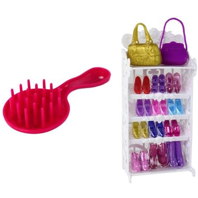 Lean Toys Lucy-Puppe, rosa Glitzerkleid + Schuhe Lean Toys Lucy-Puppe, rosa Glitzerkleid + Schuhe