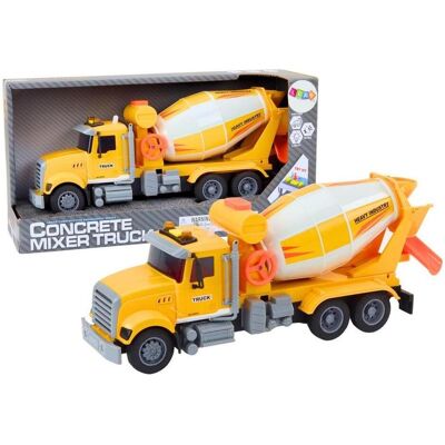 Lean Toys Gelber Betonmischer mit Friktionsantrieb Lean Toys Gelber Betonmischer mit Friktionsantrieb