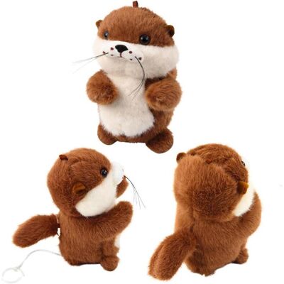Lean Toys Plüschotter-Schlüsselanhänger mit wackelndem Schwanz und Quietschgeräuschen, 12,5 cm Lean Toys Plüschotter-Schlüsselanhänger mit wackelndem Schwanz und Quietschgeräuschen, 12,5 cm