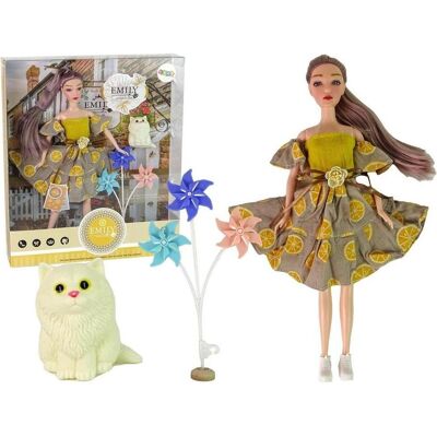 Lean Toys Emily Puppe mit Windmühlenkatze für Kinder Lean Toys Emily Puppe mit Windmühlenkatze für Kinder