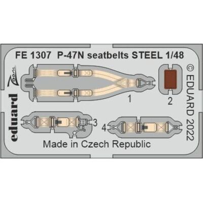 Eduard P-47N seatbelts STEEL for ACADEMY Eduard P-47N seatbelts STEEL for ACADEMY