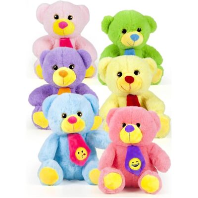Decar Colored Bears H35cm 6 Ass With Tie (35 cm) Decar Colored Bears H35cm 6 Ass With Tie (35 cm)