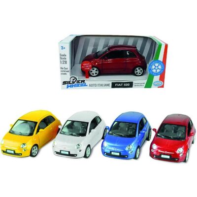ODS Silver Wheel - Fiat 500 sc. 1:28 / 1:32 in die cast, rear-loading function, opening doors ODS Silver Wheel - Fiat 500 sc. 1:28 / 1:32 in die cast, rear-loading function, opening doors