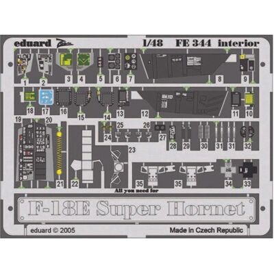 Eduard F-18E Super Hornet interior FE344 Eduard F-18E Super Hornet interior FE344