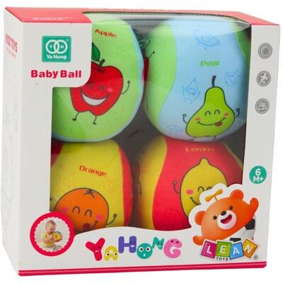 Lean Toys Lean Set Weicher Bälle Für Kleinkinder Obstfarben 4 Stück Lean Toys Lean Set Weicher Bälle Für Kleinkinder Obstfarben 4 Stück