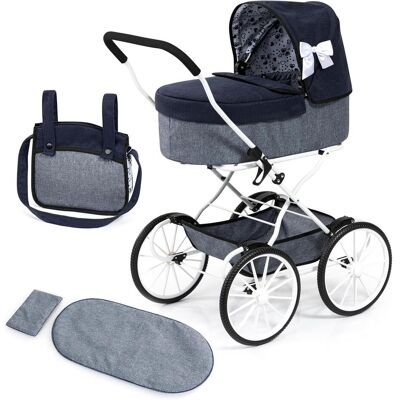 Konjac Sponge Poppenwagen nostalgisch mit Mand, Tas und Reiseverdeck für Puppen bis 46 cm Konjac Sponge Poppenwagen nostalgisch mit Mand, Tas und Reiseverdeck für Puppen bis 46 cm