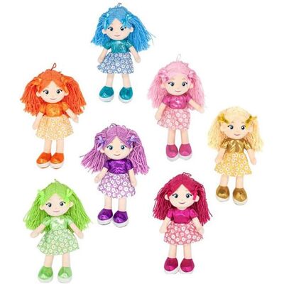 Decar Miss Decarine Rainbow Rag Doll 35cm 7 Asst. Decar Miss Decarine Rainbow Rag Doll 35cm 7 Asst.
