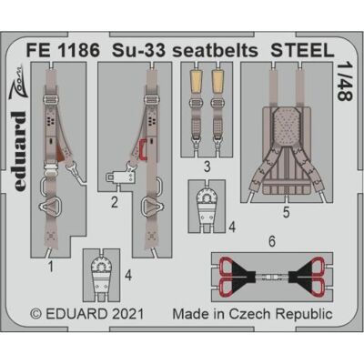 Eduard Su-33 seatbelts STEEL 1/48 for MINIBASE Eduard Su-33 seatbelts STEEL 1/48 for MINIBASE