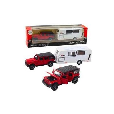 Lean Toys Lean Geländewagen-Bausatz Camper Metal Drive Lights Sounds Rot 1:32 Lean Toys Lean Geländewagen-Bausatz Camper Metal Drive Lights Sounds Rot 1:32