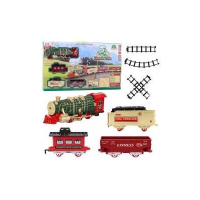 Lean Toys Electric Train Classic Train Lights Sounds Smoke 24 pcs. Lean Toys Electric Train Classic Train Lights Sounds Smoke 24 pcs.